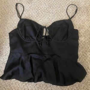 Black Olivaceous Top with tie